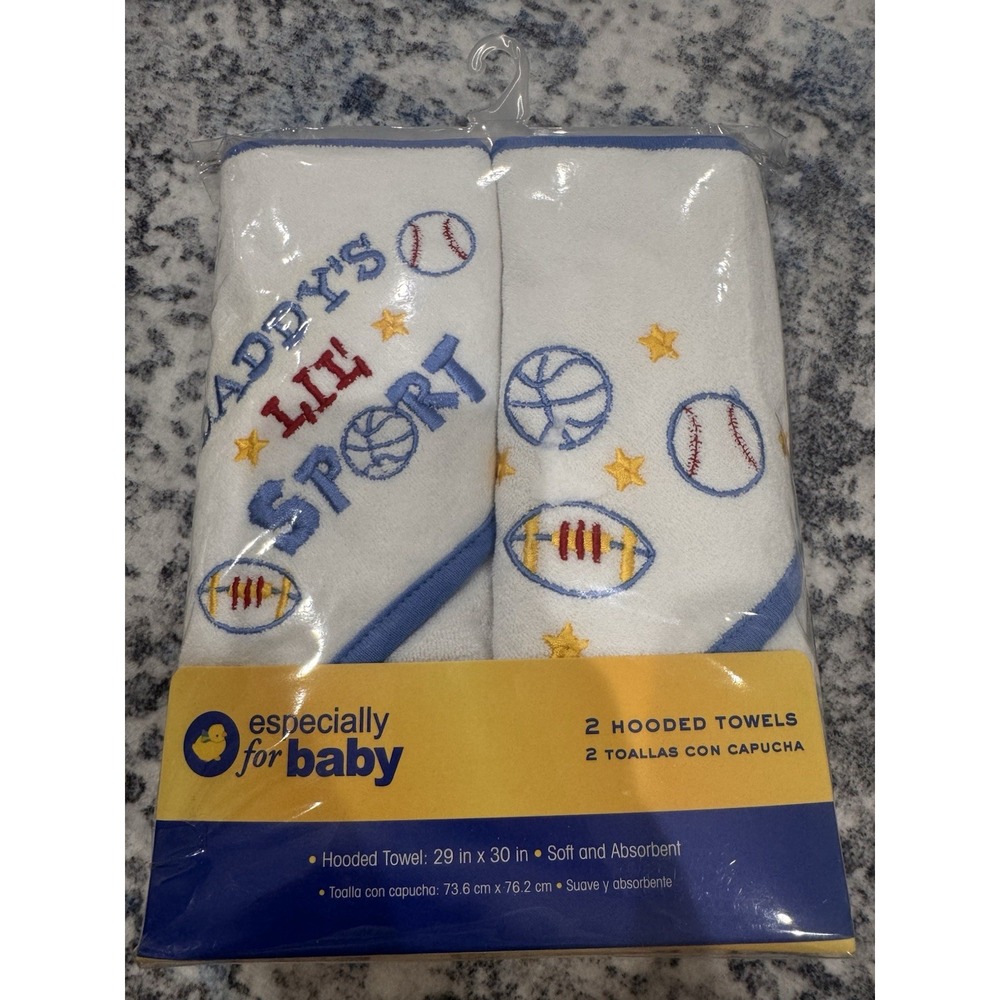 Vintage Especially For Baby boy Hooded Towels Daddy's Lil Sport Toys R Us NEW